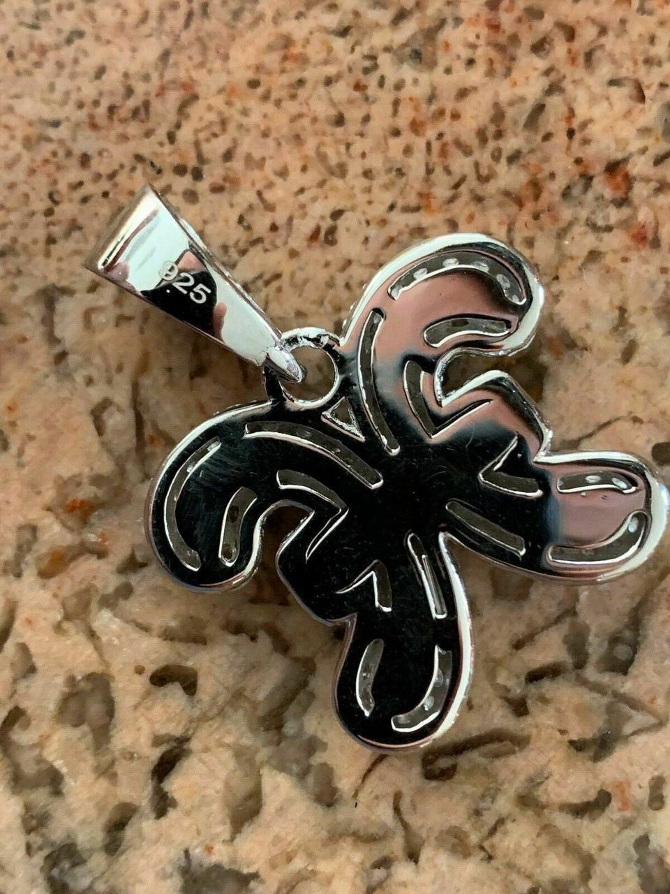 Solid 925 Silver Iced Diamond Zodiac Astrology Sign Pendant Necklace Hip Hop