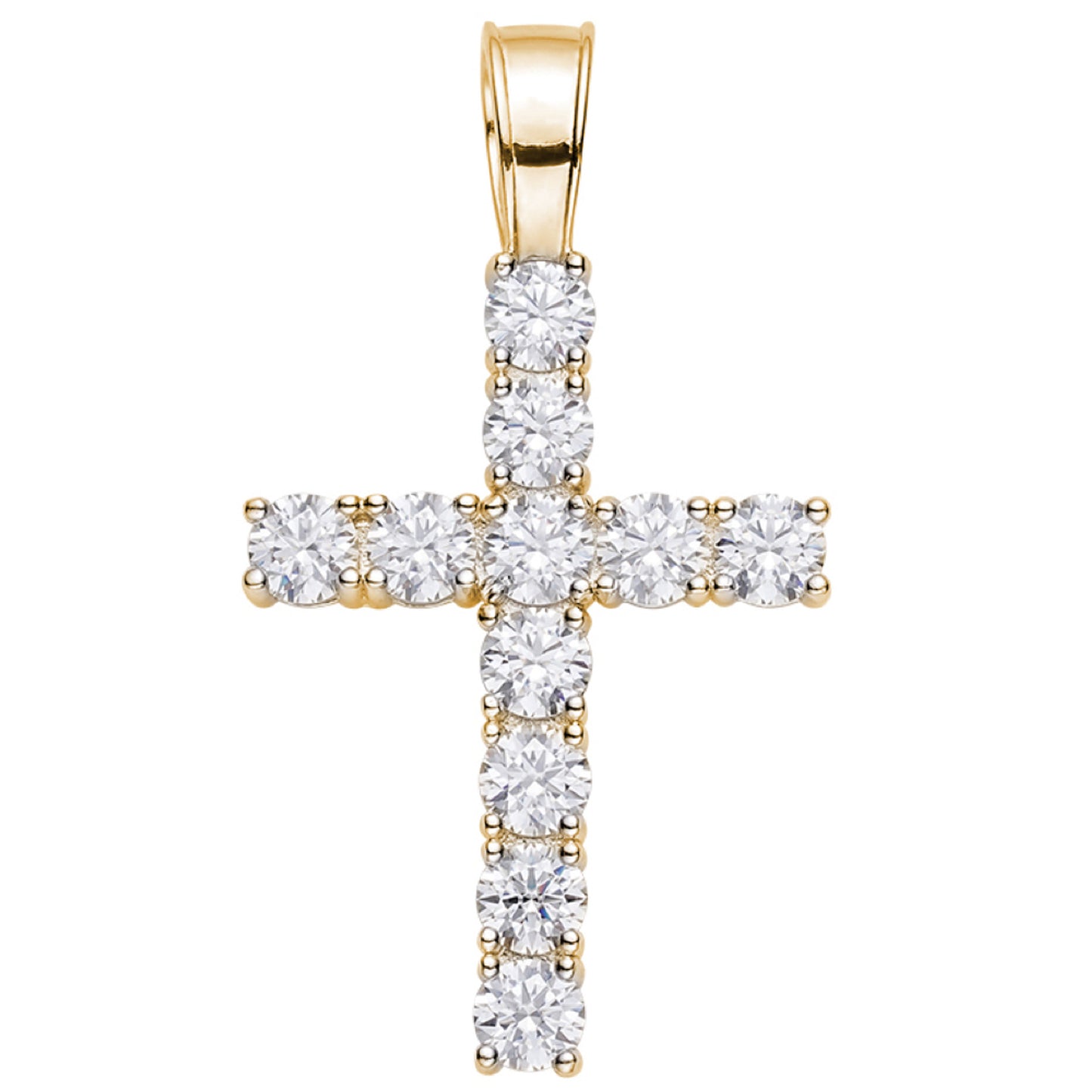 Ladies & Mens Diamond Cross Pendant Solid 925 Sterling Silver Iced Necklace