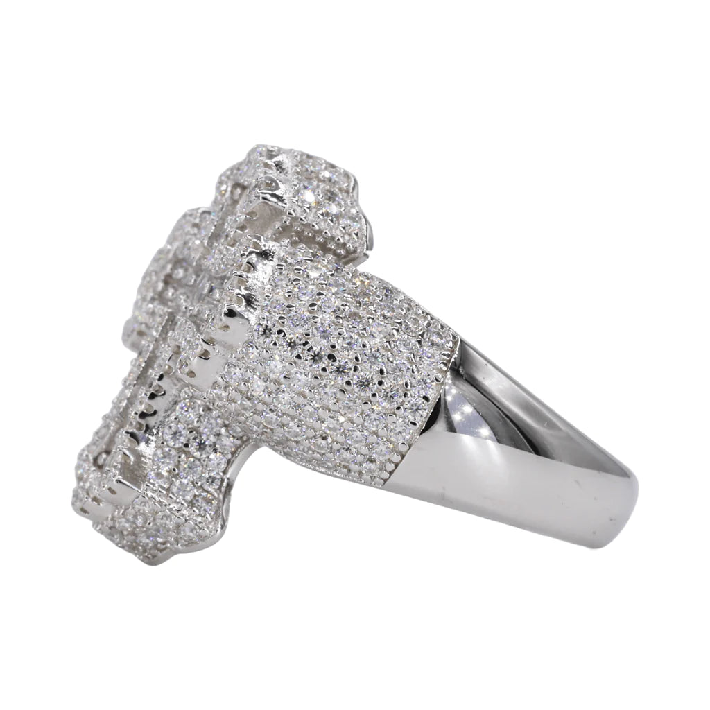 Gothic Baguette Cross Vvs Moissanite Diamond Ring