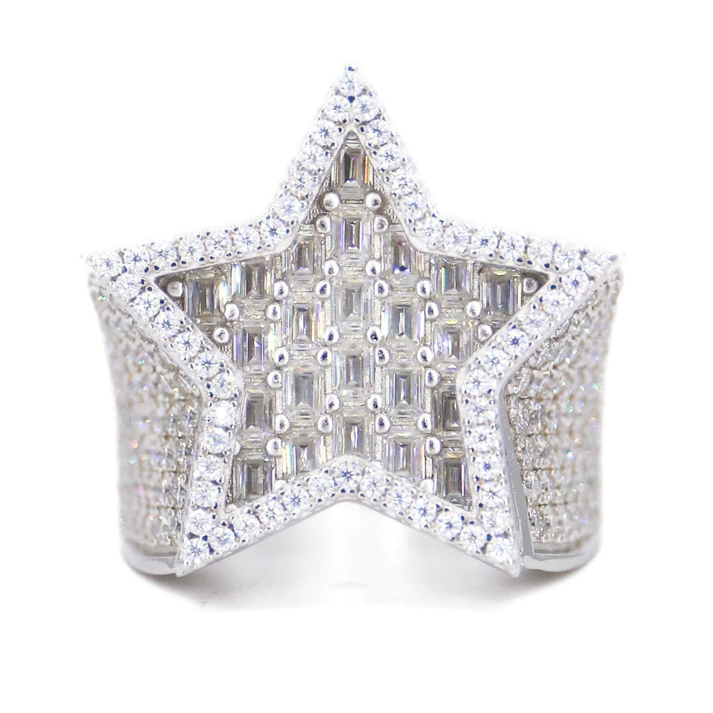 Baguette Star Vvs Moissanite Diamond Ring