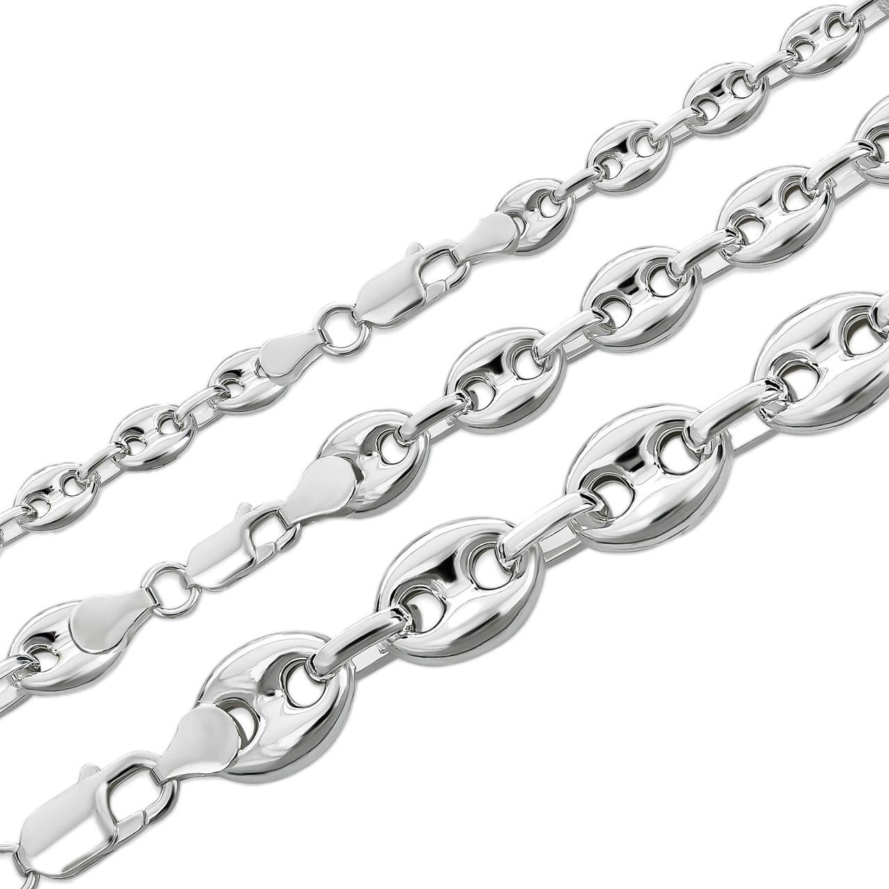 Puffed Gucci Necklace Or Bracelet - 925 Sterling Silver - 7"-30" - 6mm-12mm