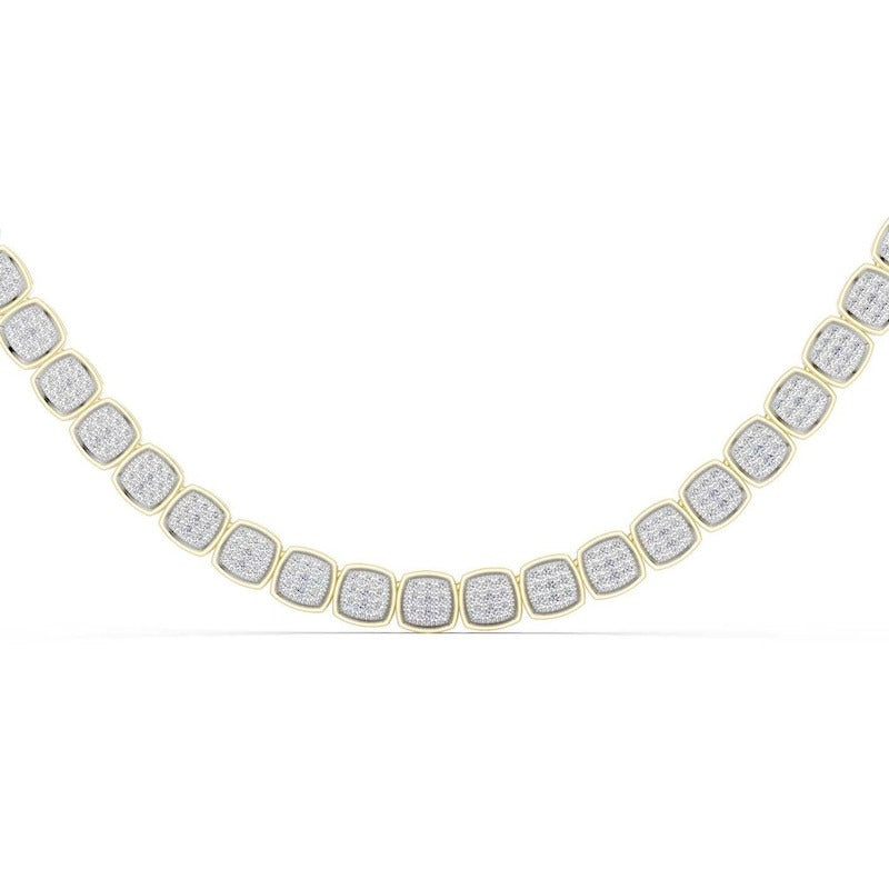14K Gold Plated 1/2 CT. T.W. Lab-Grown Diamond Cushion Necklace - 20"
