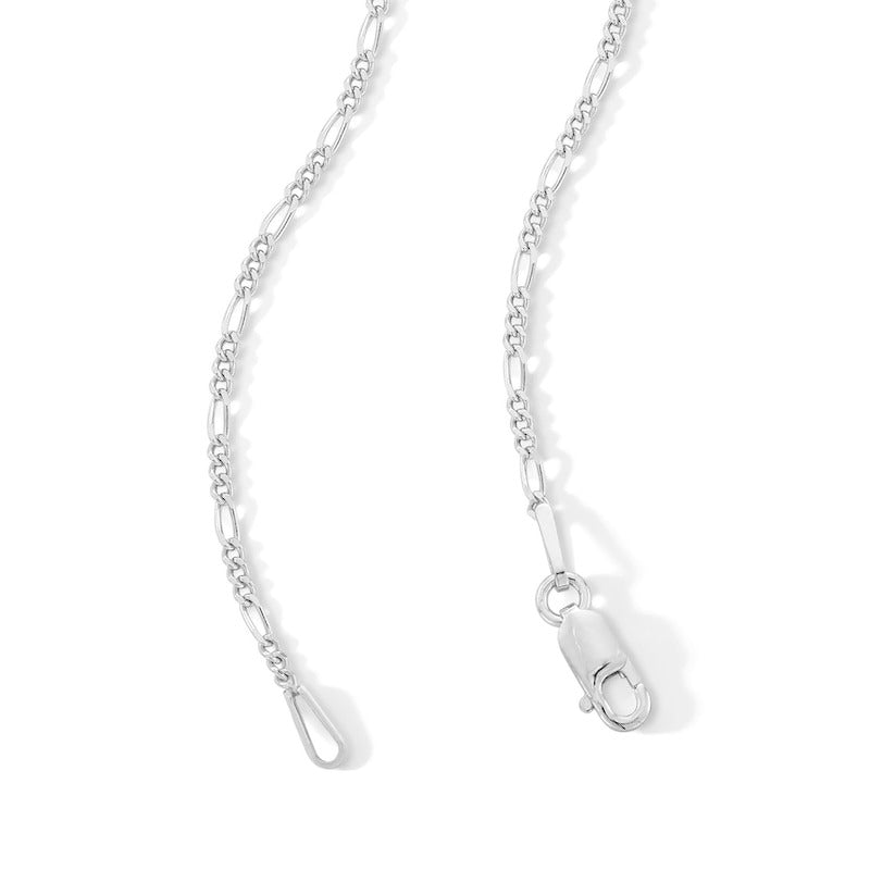Sterling Silver Diamond-Cut Figaro Chain Made in Italy - 18"