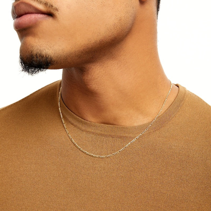 14K Gold Bonded Figaro Chain - 20"