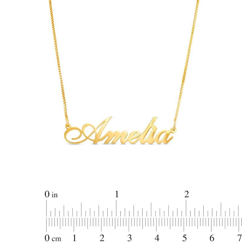 14K Gold Plated Personalized Flourish Script Name Chain Necklace - 18"