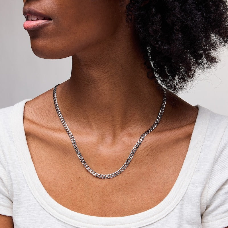 Sterling Silver Curb Chain Made in Italy - 22"