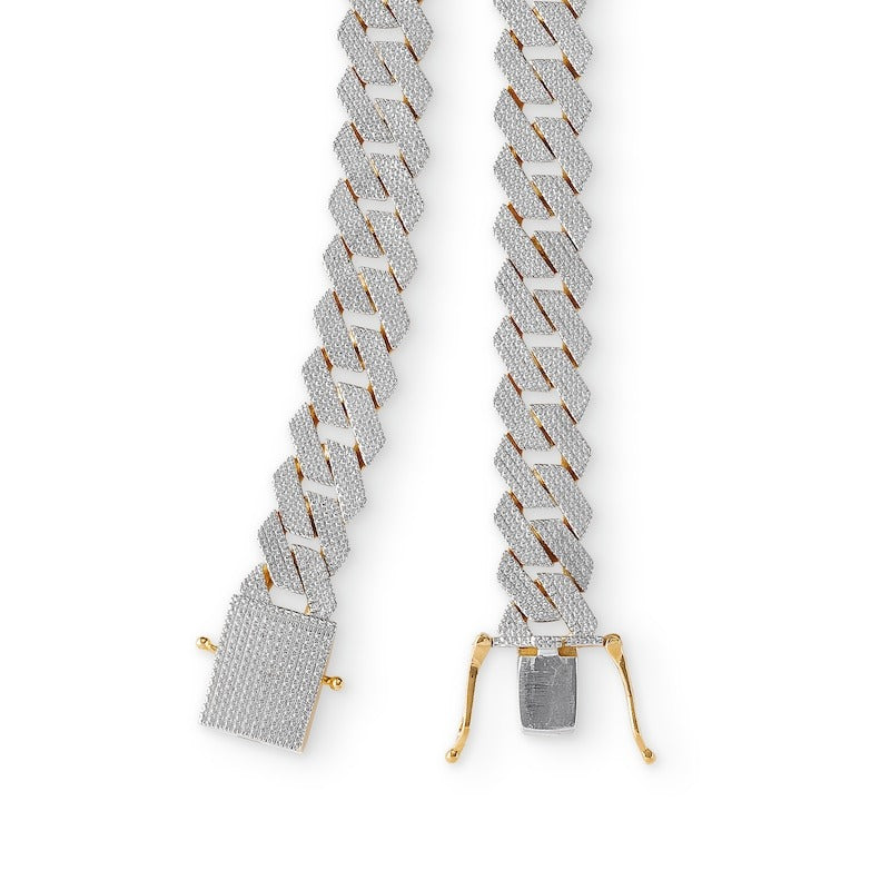 10K Gold 1 CT. T.W. Diamond Square Curb Link Chain Necklace - 22"