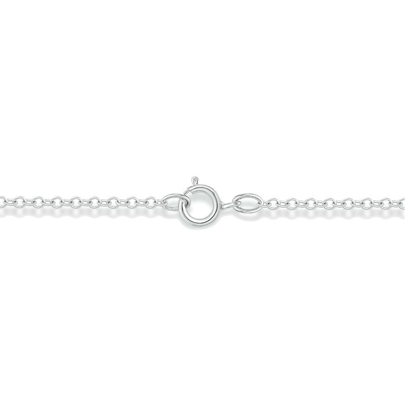 Sterling Silver 1/8 CT. T.W. Lab-Grown Diamond Round and Baguette Pendant - 18"