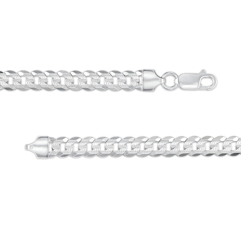 Sterling Silver Diamond-Cut Pavé Flat Curb Chain - 18"