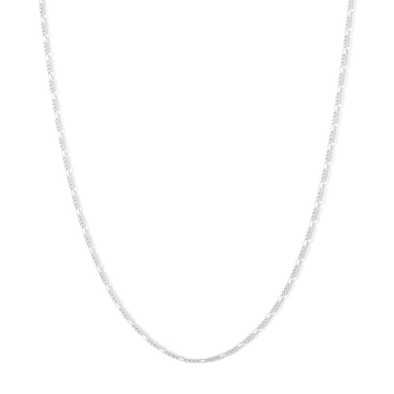 Sterling Silver Diamond-Cut Figaro Chain Made in Italy - 18"