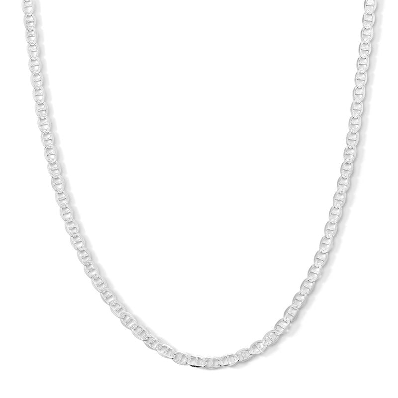 Sterling Silver Diamond-Cut Mariner Chain Made in Italy - 20"