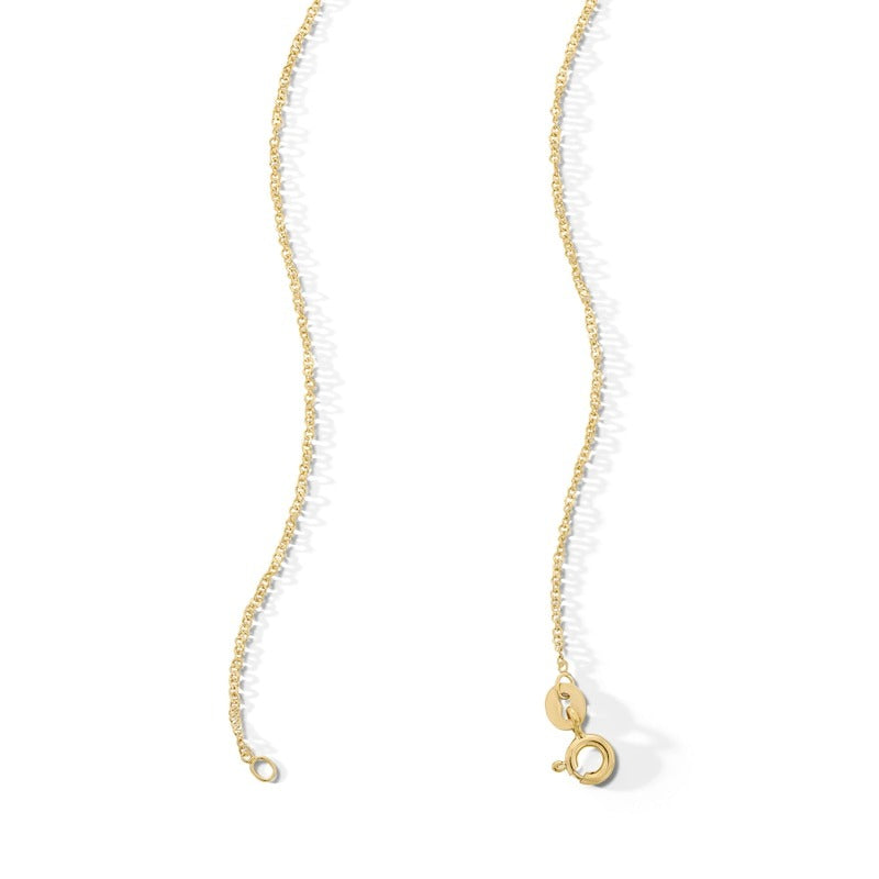 10K Solid Gold Singapore Chain Made in Italy - 18"
