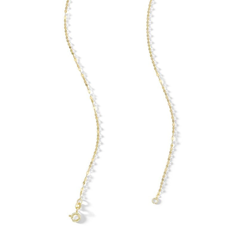 10K Solid Gold Mirror Chain Made in Italy - 16"