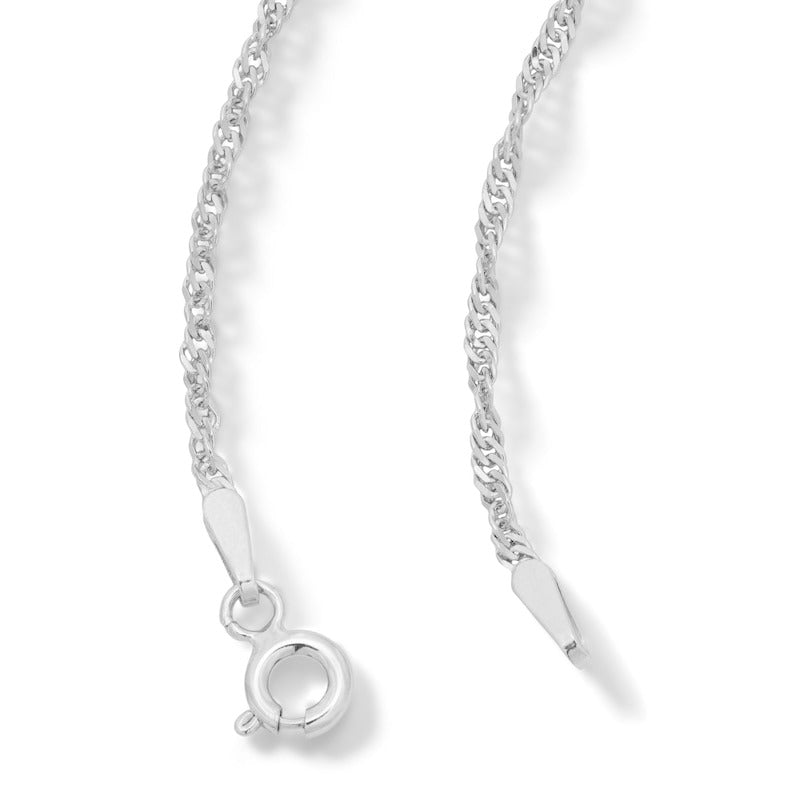 Sterling Silver Singapore Chain Made in Italy - 18"