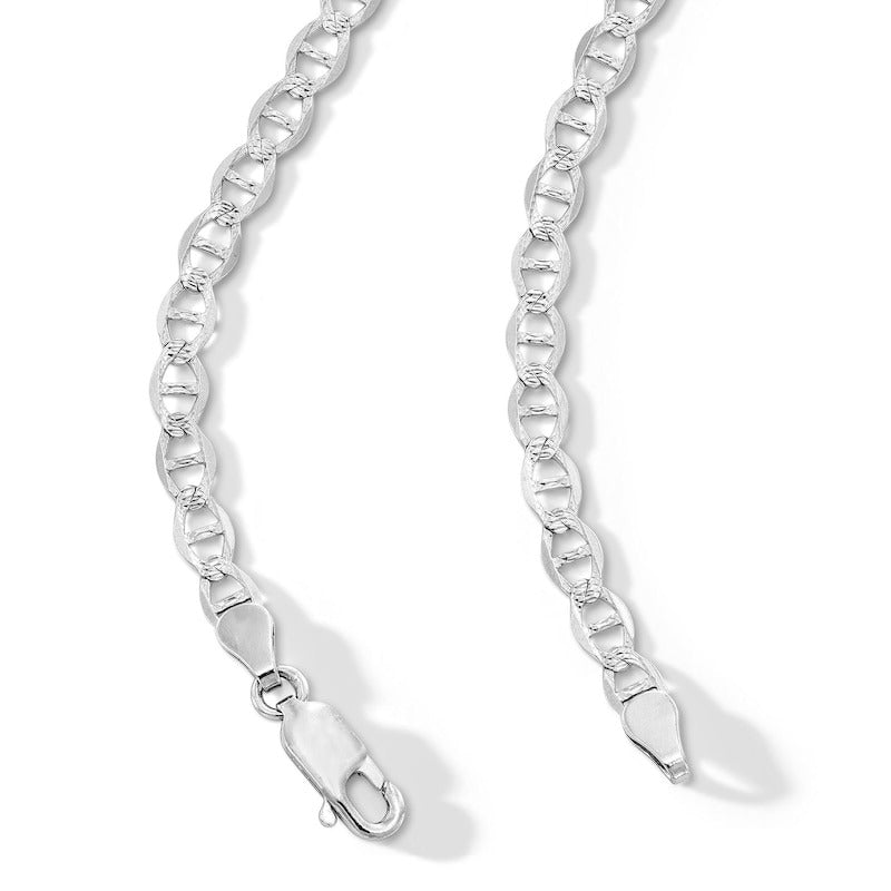 Sterling Silver Diamond-Cut Mariner Chain Made in Italy - 22"