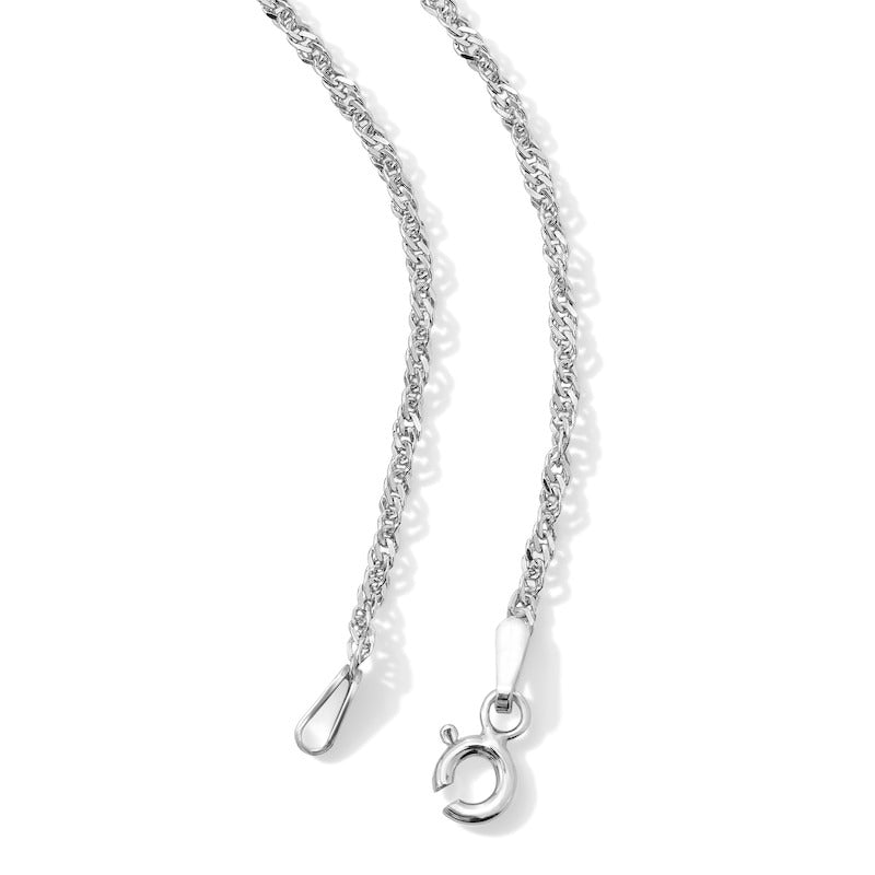 Sterling Silver Singapore Chain Made in Italy - 22"