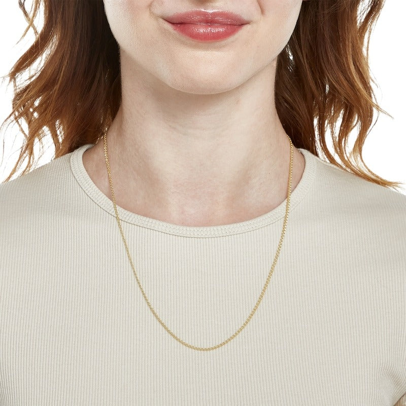 10K Hollow Gold Tight Curb Chain - 20"
