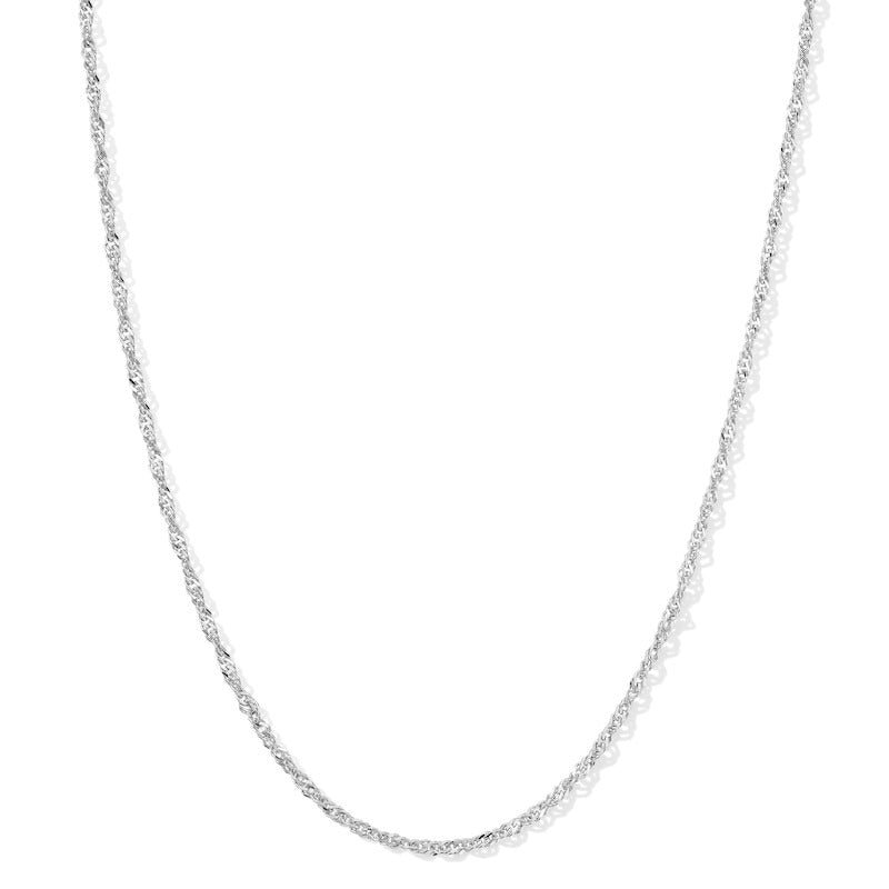 Sterling Silver Singapore Chain Made in Italy - 22"