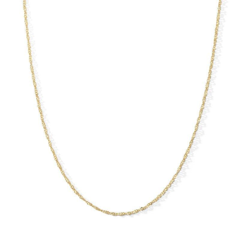 10K Solid Gold Singapore Chain Made in Italy - 18"