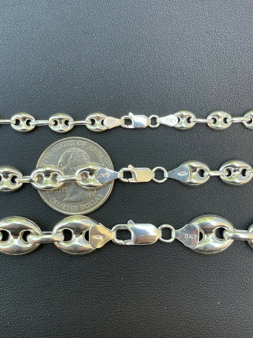 Puffed Gucci Necklace Or Bracelet - 925 Sterling Silver - 7"-30" - 6mm-12mm