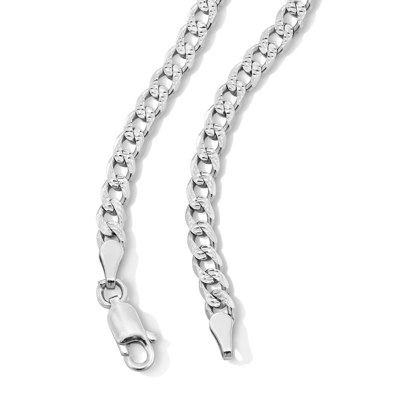 Sterling Silver Diamond-Cut Curb Chain Made in Italy - 18"