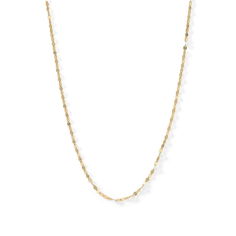 10K Solid Gold Mirror Chain Made in Italy - 18"