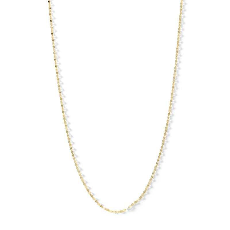 10K Solid Gold Mirror Chain Made in Italy - 16"