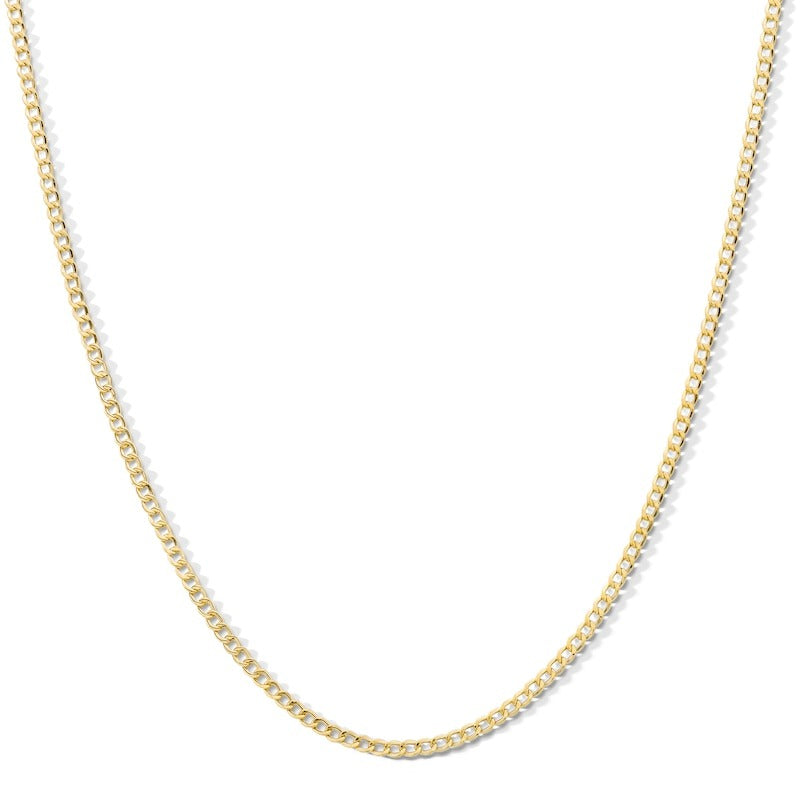 14K Hollow Gold Bonded Curb Chain - 18"
