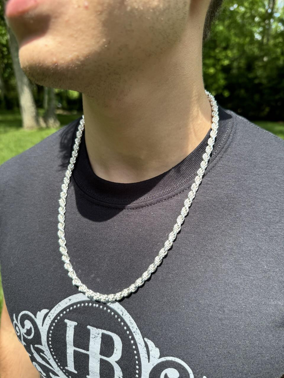 #1 Bestseller Rope Chain Necklace - 925 Sterling Silver - 18"-30" - 6mm