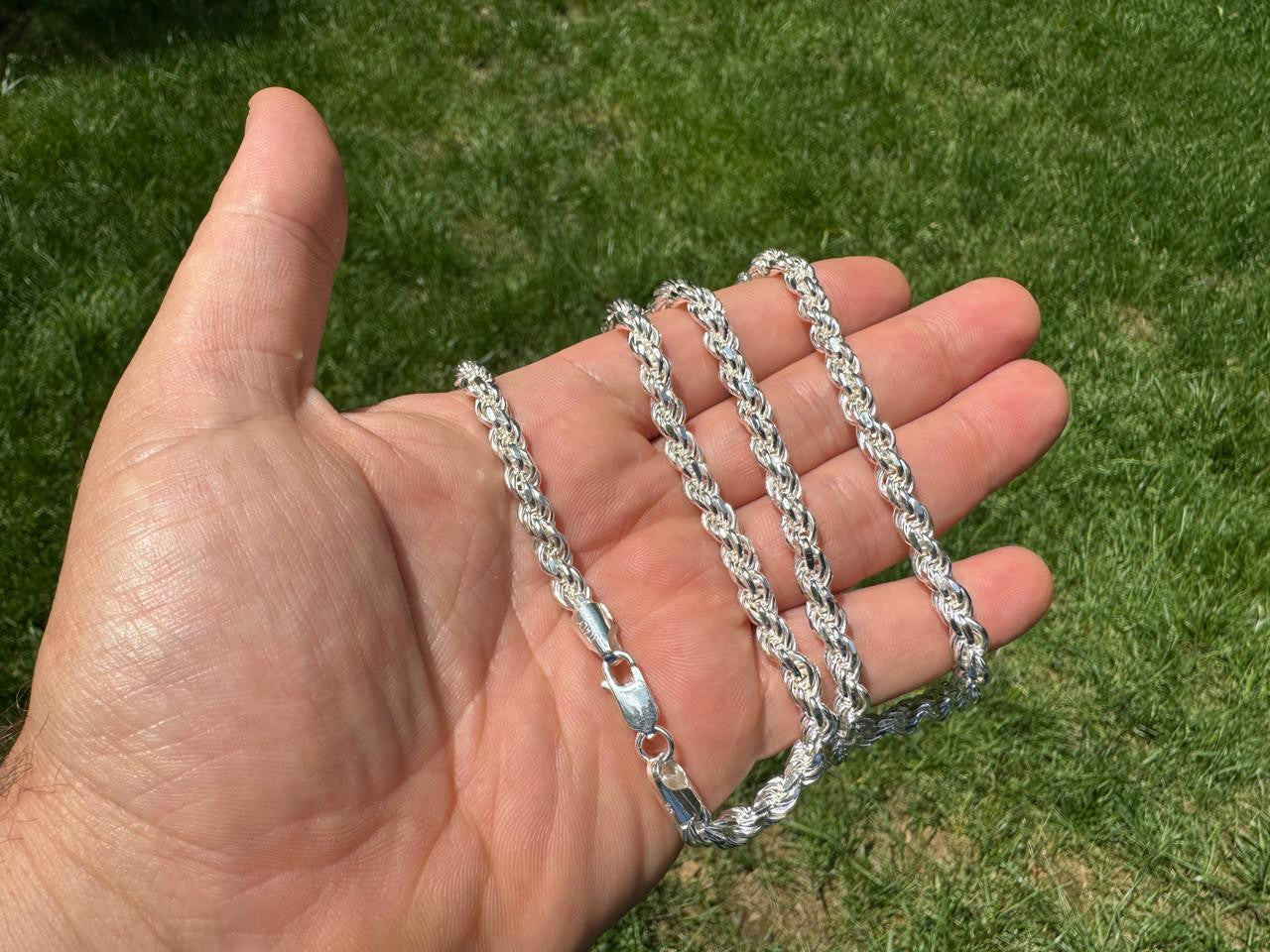 #1 Bestseller Rope Chain Necklace - 925 Sterling Silver - 18"-30" - 6mm