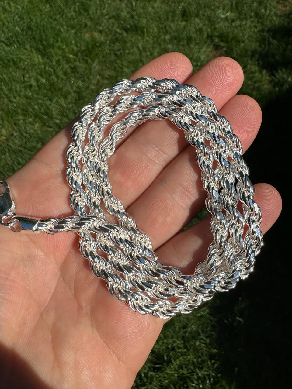 #1 Bestseller Rope Chain Necklace - 925 Sterling Silver - 18"-30" - 6mm