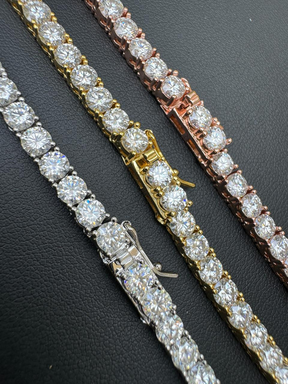#1 BESTSELLER Tennis Chain Necklace Iced Out CZ Stones - 14k Gold Vermeil Or 925 Silver - 3mm-7mm - 16"-30"