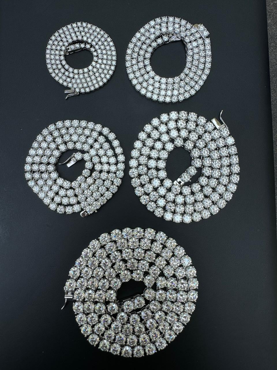 #1 BESTSELLER Tennis Chain Necklace Iced Out CZ Stones - 14k Gold Vermeil Or 925 Silver - 3mm-7mm - 16"-30"