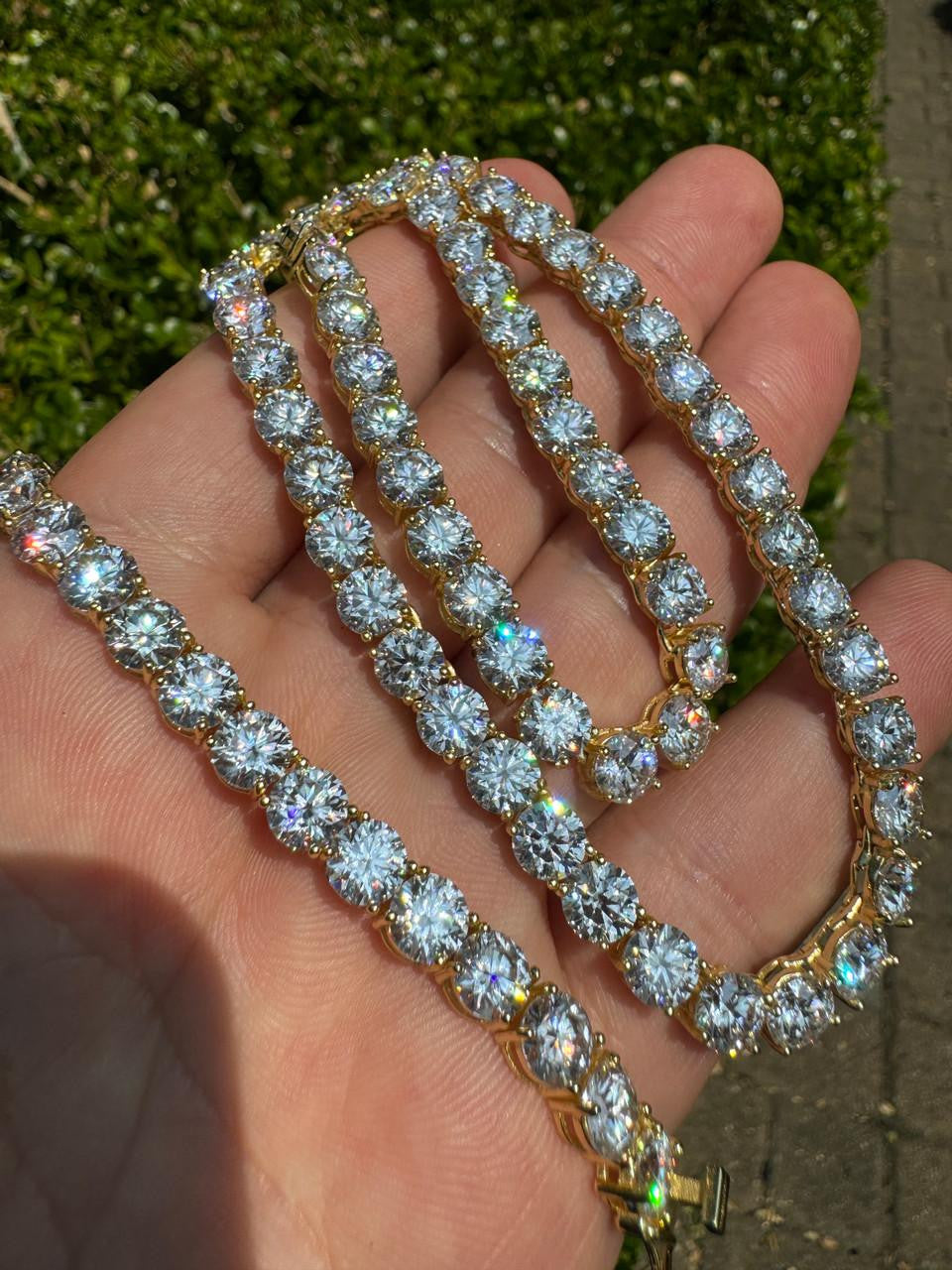 #1 BESTSELLER Tennis Chain Necklace Iced Out CZ Stones - 14k Gold Vermeil Or 925 Silver - 3mm-7mm - 16"-30"