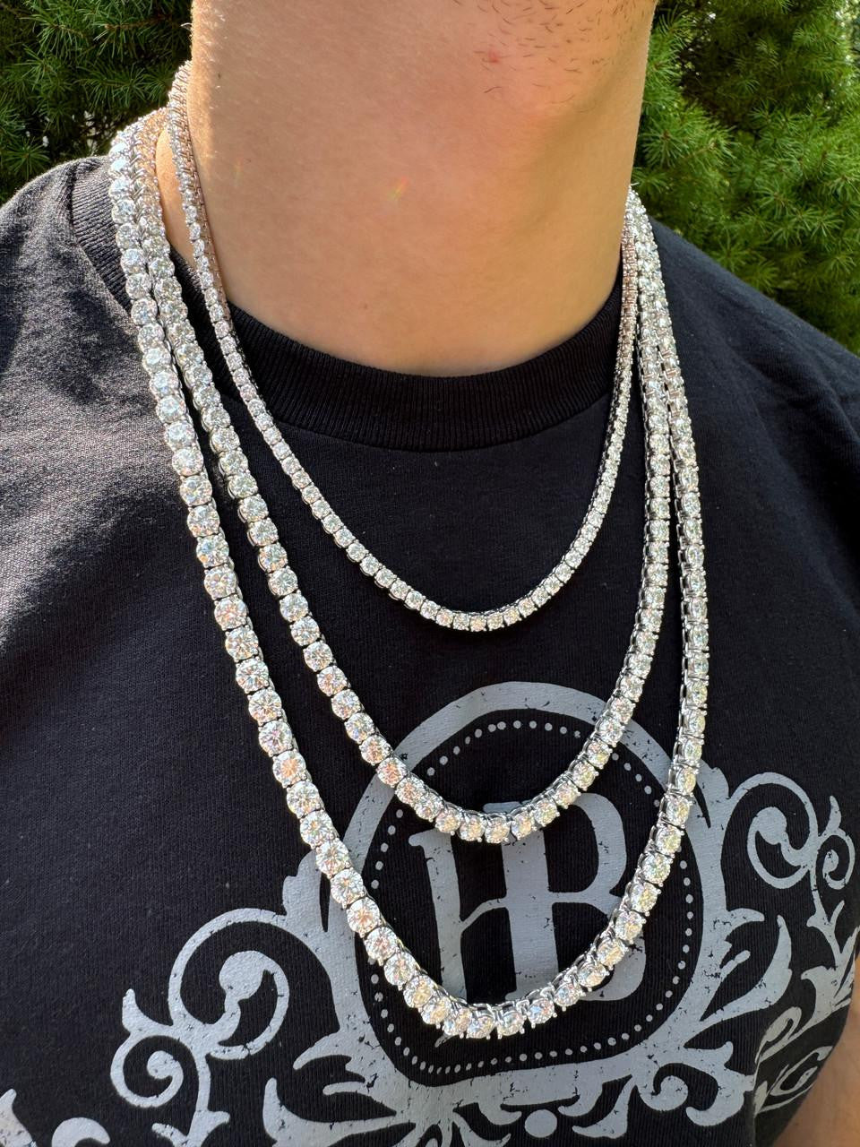 #1 BESTSELLER Tennis Chain Necklace Iced Out CZ Stones - 14k Gold Vermeil Or 925 Silver - 3mm-7mm - 16"-30"