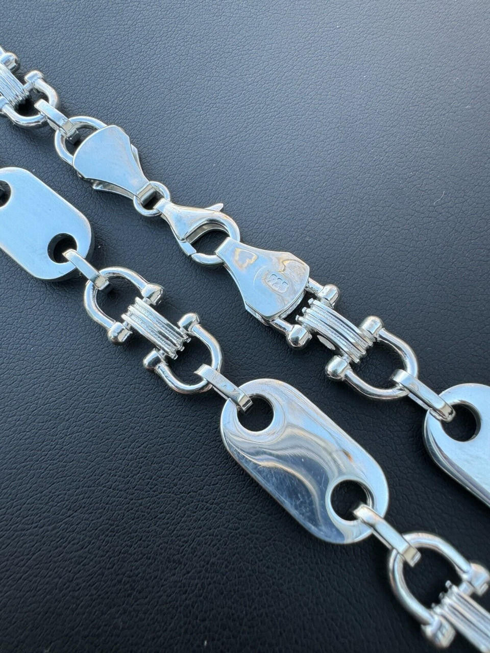 Custom Ferragamo Mariner Link Chain Necklace - 925 Sterling Silver - 18"-28" - 10mm