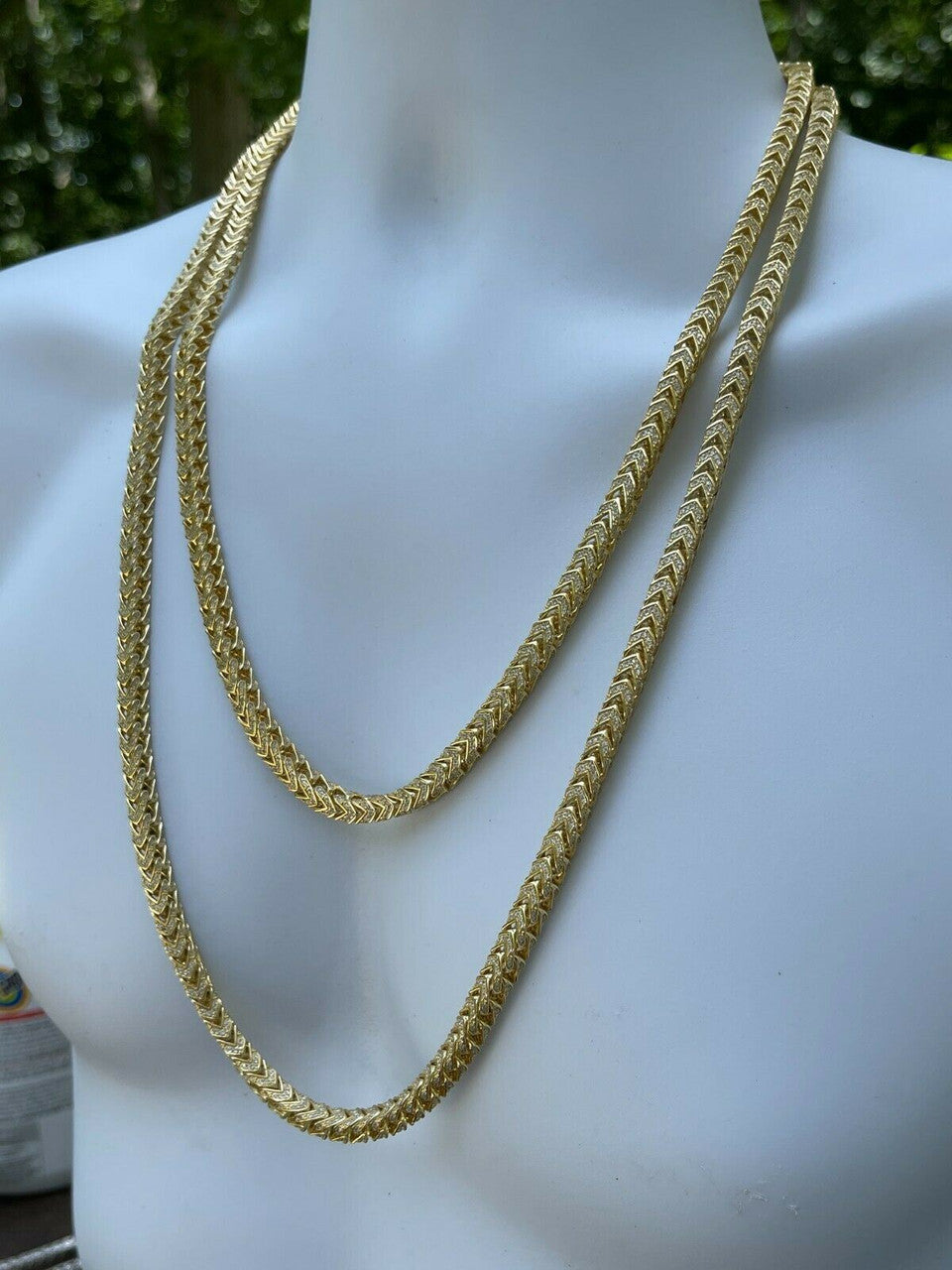 Franco Chain Iced Out CZ Stones - 14k Gold Vermeil 925 Silver - 6mm - 16-30"