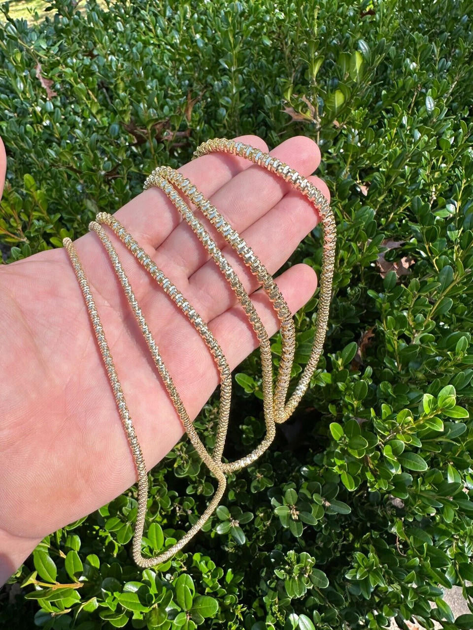Round Sparkle Rock Chain Necklace - 14k Gold Vermeil 925 Sterling Silver - 16"-30" - 3mm-5mm