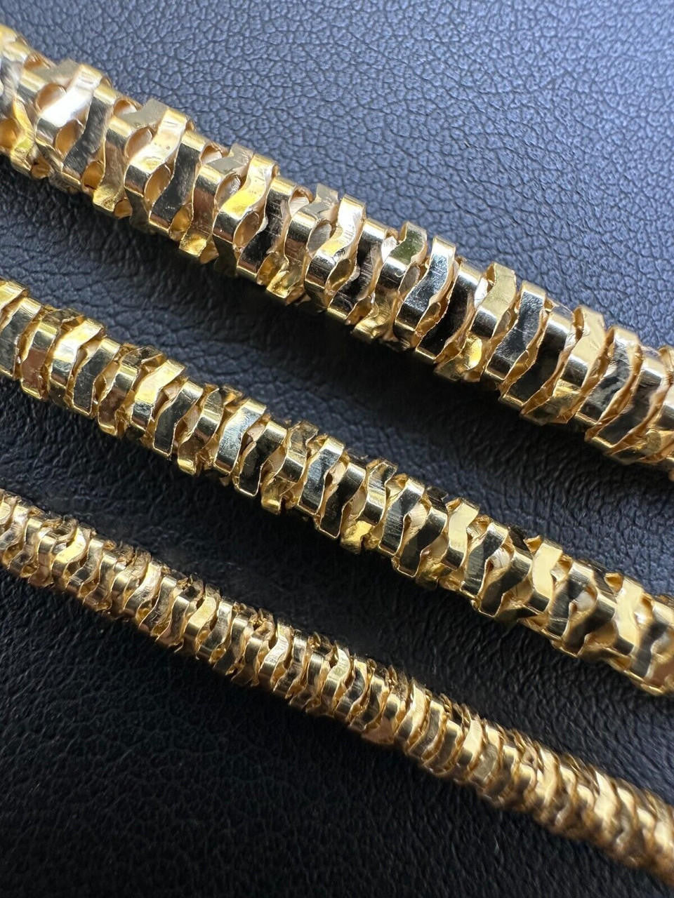 Round Sparkle Rock Chain Necklace - 14k Gold Vermeil 925 Sterling Silver - 16"-30" - 3mm-5mm