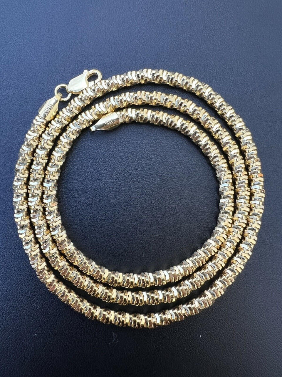 Round Sparkle Rock Chain Necklace - 14k Gold Vermeil 925 Sterling Silver - 16"-30" - 3mm-5mm
