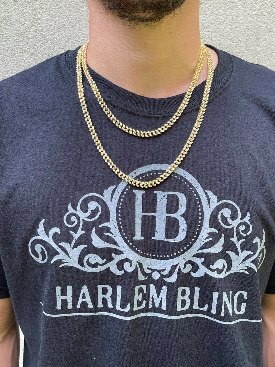Baguette Miami Cuban Link Chain Necklace Iced Out CZ Stones - 14k Gold Vermeil 925 Silver - 6mm - 16-30"