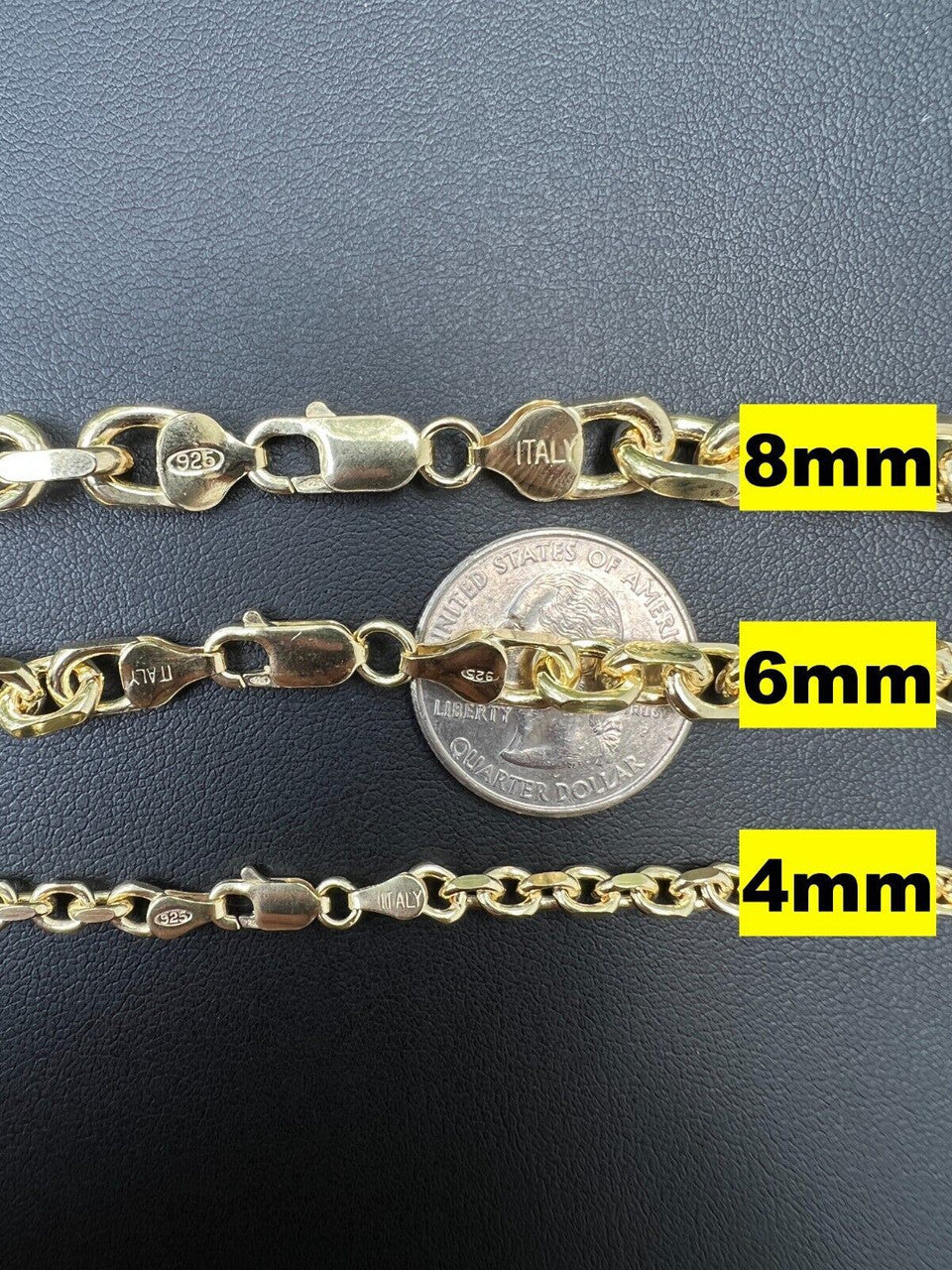 Anchor Cable Chain Necklace Or Bracelet - 14k Gold Vermeil 925 Sterling Silver - 7"-30" - 4mm-8mm