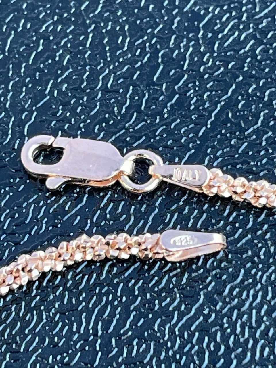Sparkle Rock Link Chain Necklace - 14k Rose Gold Vermeil 925 Sterling Silver - 14"-24" - 1mm-3mm