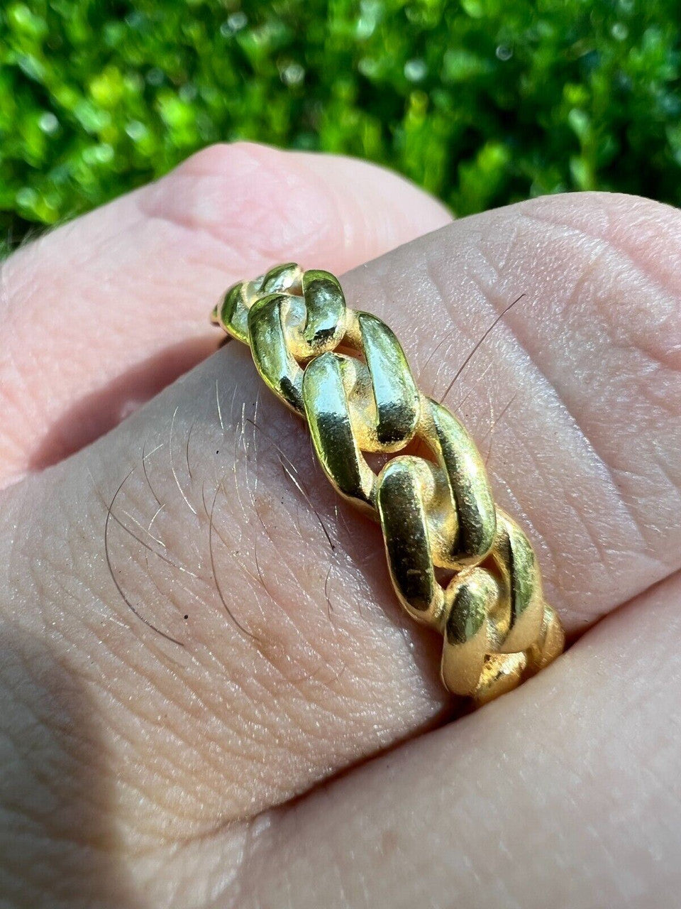 6mm Cuban Wedding Band Ring - 14k Gold Plated 925 Sterling Silver - Mens Ladies