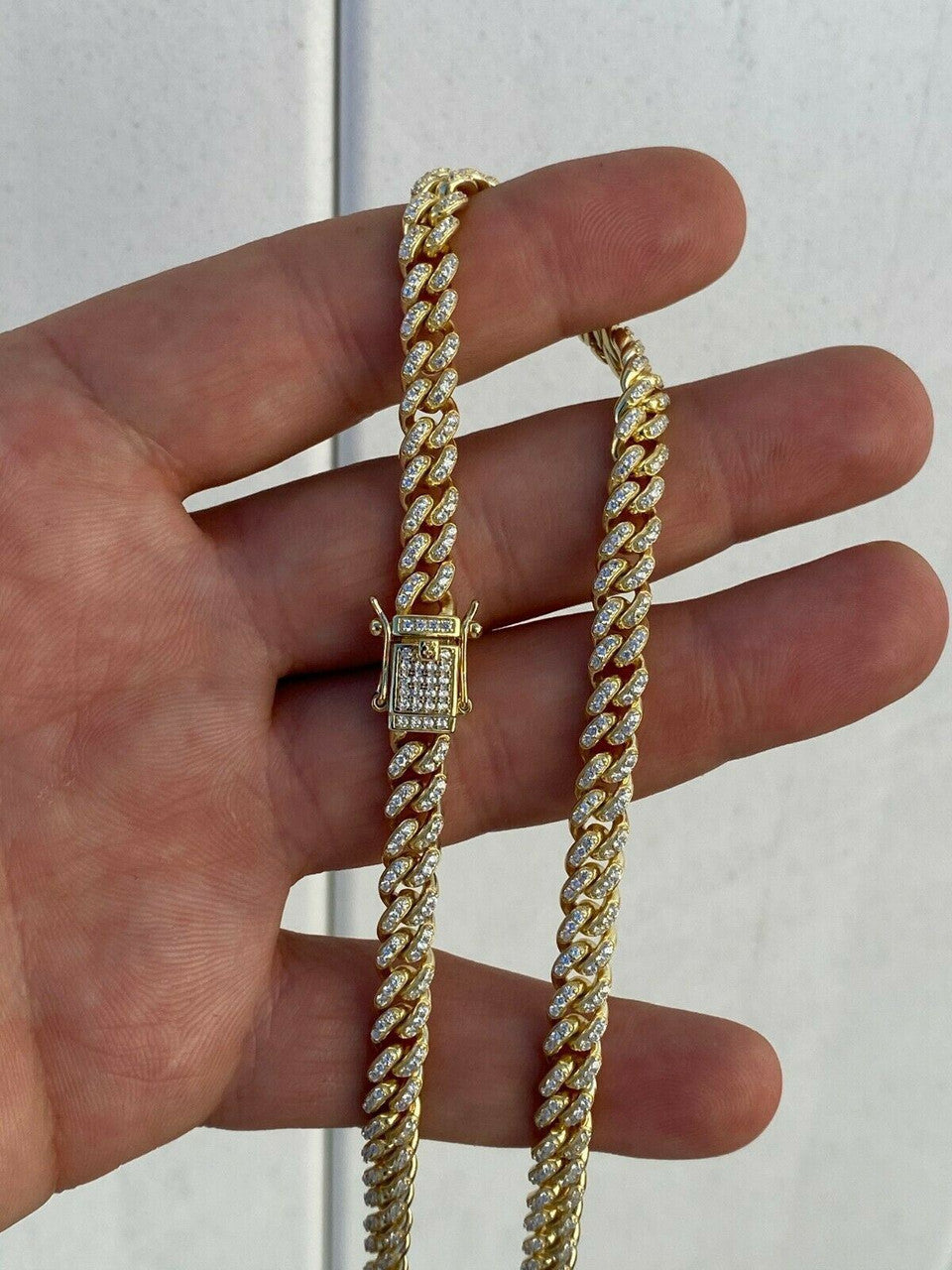 Everyday Wear Miami Cuban Link Chain Necklace Iced Out CZ Stones - 14k Gold Vermeil 925 Silver - 6mm- 16-30" $264.00 - $482.00 Add to Wish List Share Facebook Email Twitter Linkedin Pinterest