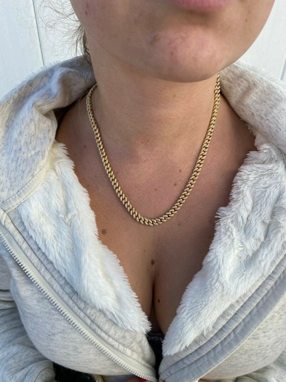 Everyday Wear Miami Cuban Link Chain Necklace Iced Out CZ Stones - 14k Gold Vermeil 925 Silver - 6mm- 16-30" $264.00 - $482.00 Add to Wish List Share Facebook Email Twitter Linkedin Pinterest