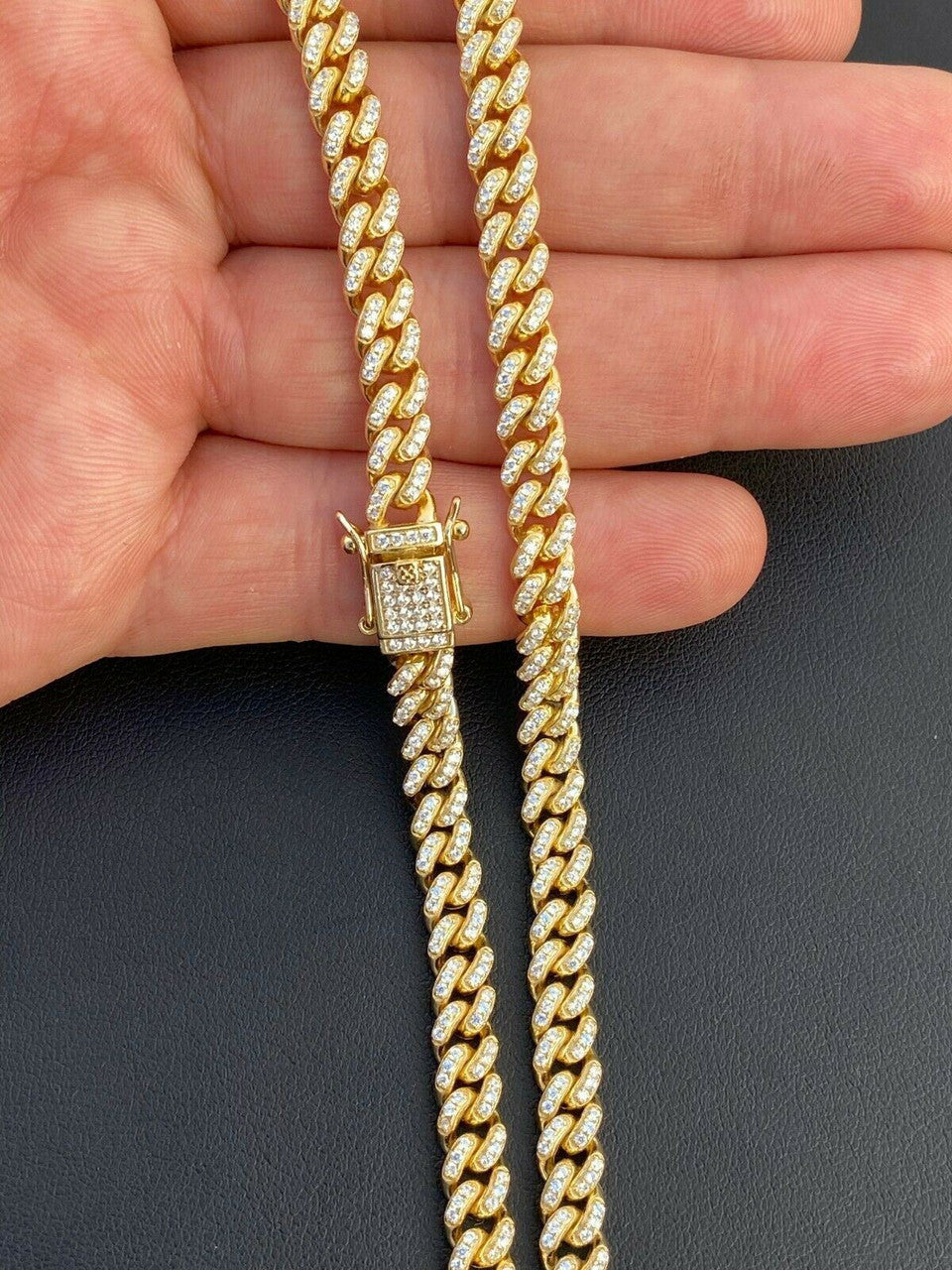 Everyday Wear Miami Cuban Link Chain Necklace Iced Out CZ Stones - 14k Gold Vermeil 925 Silver - 6mm- 16-30" $264.00 - $482.00 Add to Wish List Share Facebook Email Twitter Linkedin Pinterest