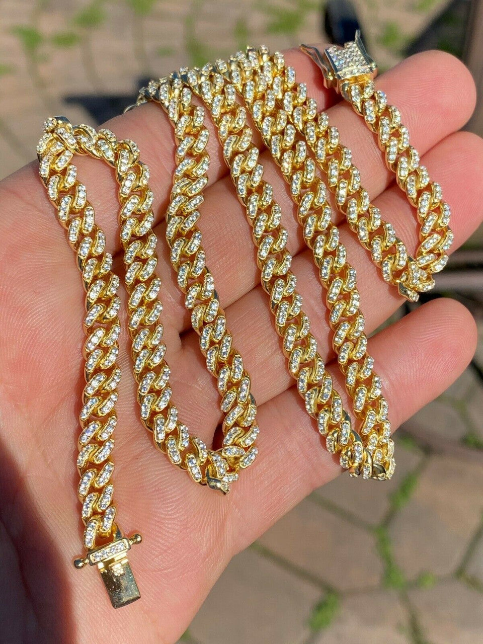 Everyday Wear Miami Cuban Link Chain Necklace Iced Out CZ Stones - 14k Gold Vermeil 925 Silver - 6mm- 16-30" $264.00 - $482.00 Add to Wish List Share Facebook Email Twitter Linkedin Pinterest