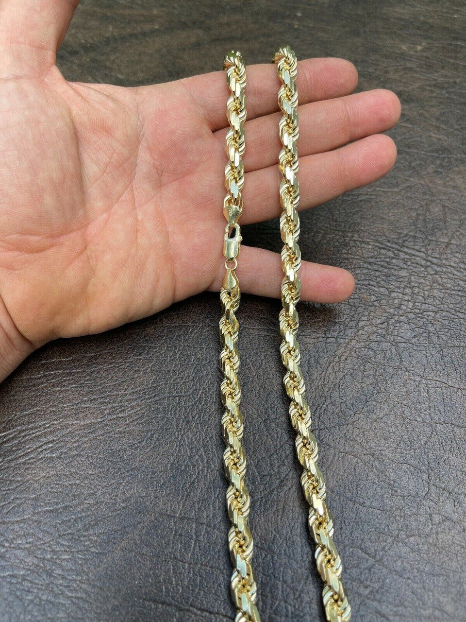 BOSS Rope Chain Necklace - 14k Gold Vermeil 925 Sterling Silver - 18"-30" - 8mm