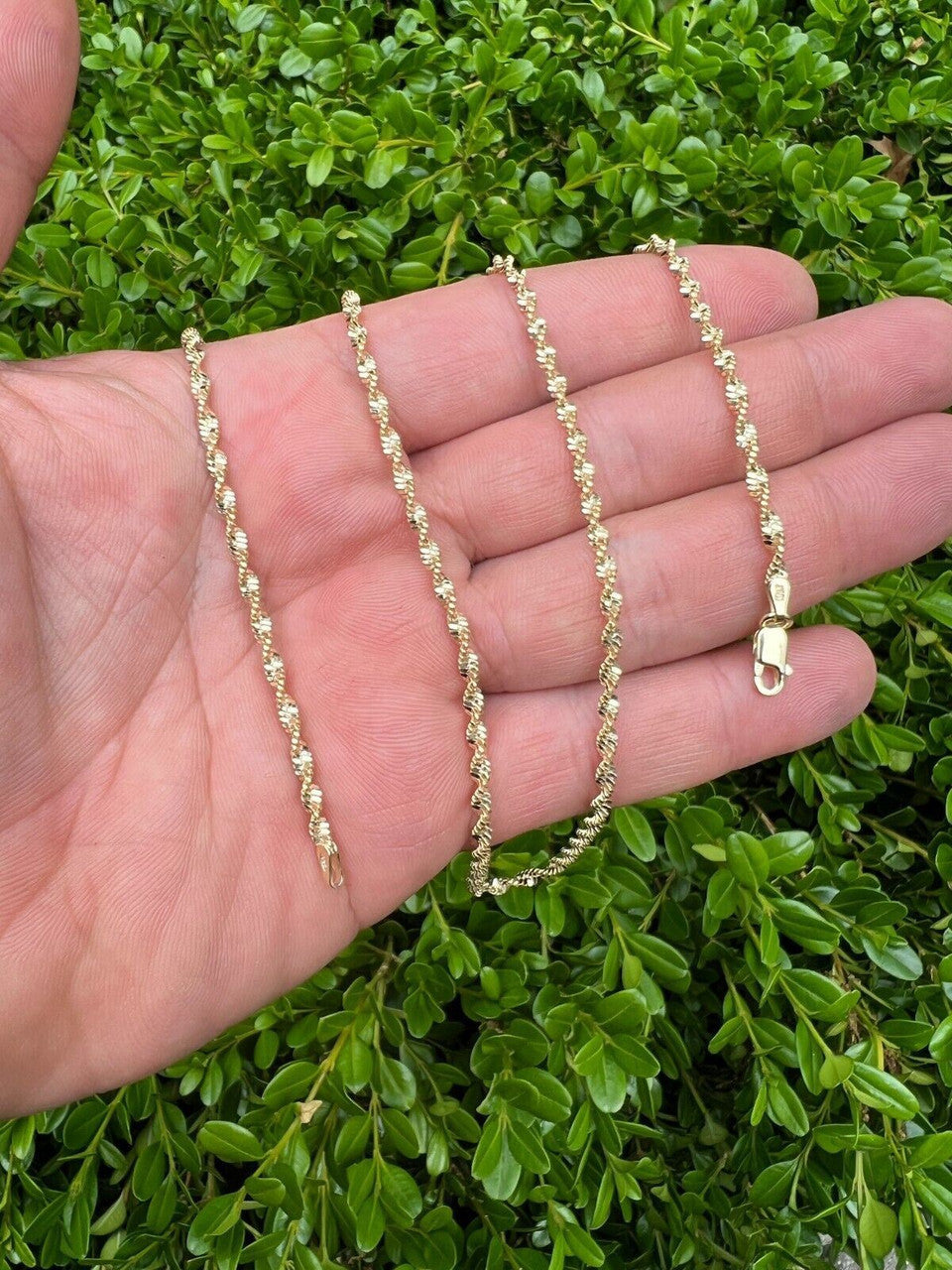 Singapore Rope Chain Necklace - 14k Gold Vermeil 925 Sterling Silver - 14"-30" - 2.5mm